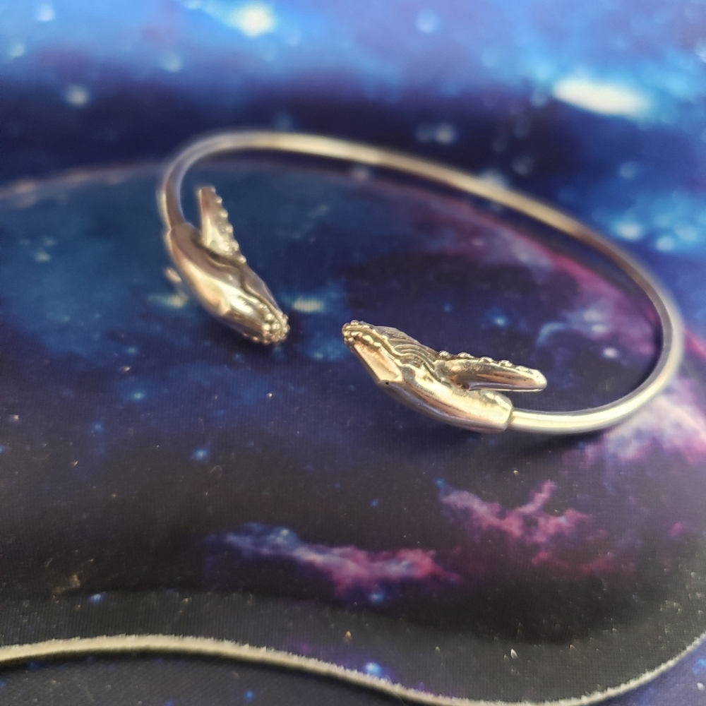 BEAUTIFUL Authentic Sterling Silver 925 KABANA Whale Cuff Bangle